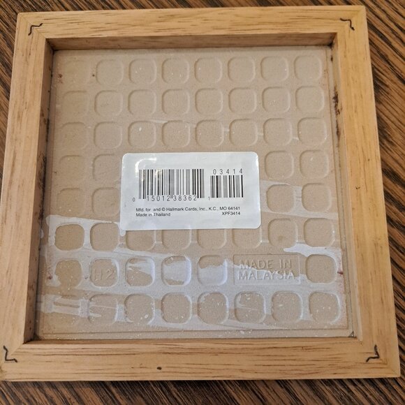 Hallmark Christmas Ceramic Quilt Pattern Snowmen Holiday Trivet Vintage - Picture 3 of 3